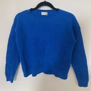 Aritzia Wilfred Free Cobalt Blue Merino Wool Sweater